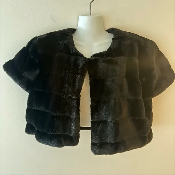 Jason Wu Black Faux Fur Vest bolero - Picture 3 of 10